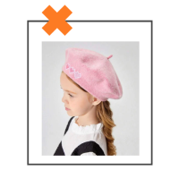 Kinder baret roze met roze hartjes